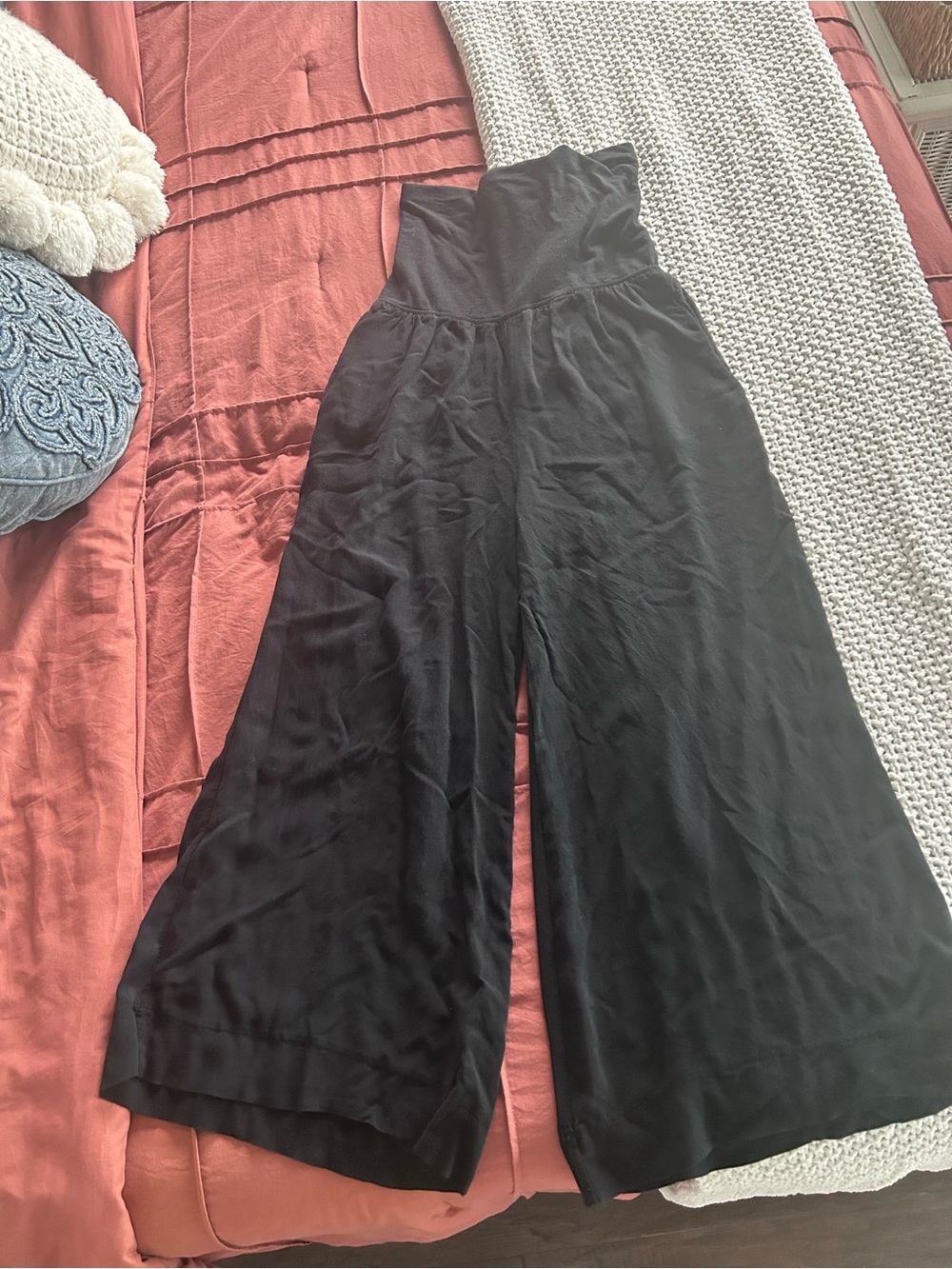 Pitaya Women's High-Waist Wide Leg Jumpsuit Pants - Black- made in the USA